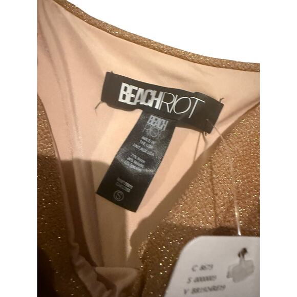 Beach Riot Zurie Rose Gold Bathing Suit Bottom NWT Sz. S - Picture 5 of 6